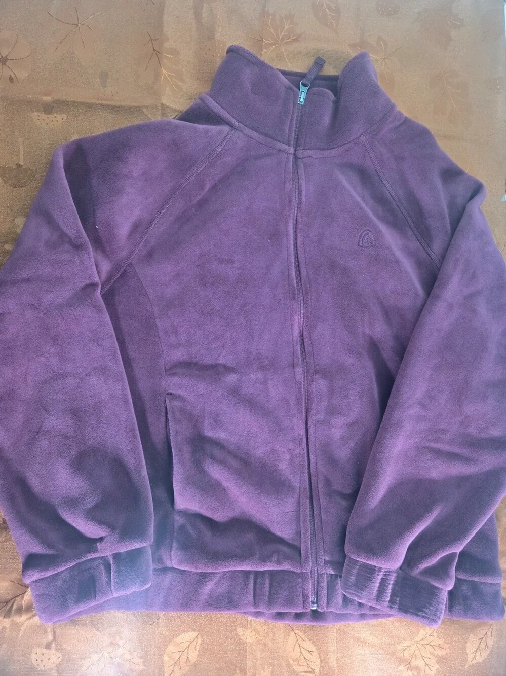 Sierra Designs Women's Full-Zip Stretch Polar Fleece Jacket Large Plum Burgundy